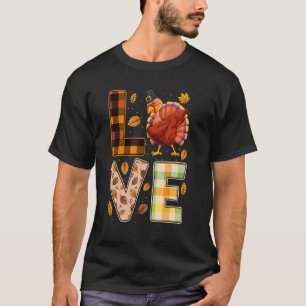T-shirt Action de grâce Prof Enseignant Dinde Amour Vie d'