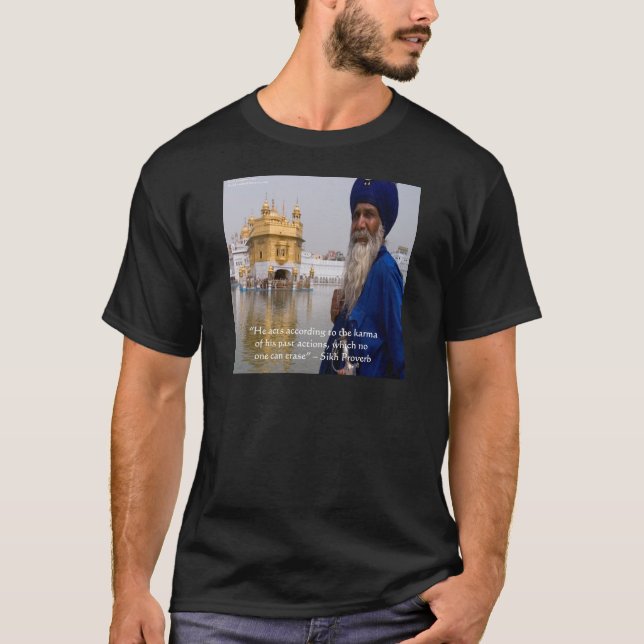 T-shirt Actions sikh/Proverbe karma (Devant)