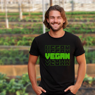 T-shirt Activisme végétarien Hommes Noir et Vert