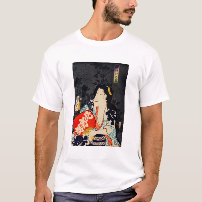 T-shirt Actrice japonaise par Toyohara Kunichika (Devant)