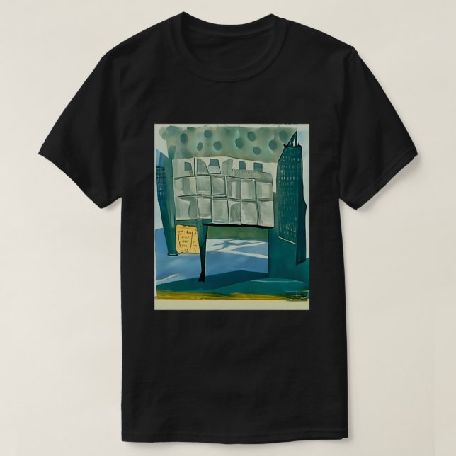 T-shirt Ad Reinhardt AI Green Sign City Day Art Abstrait G (Design devant)