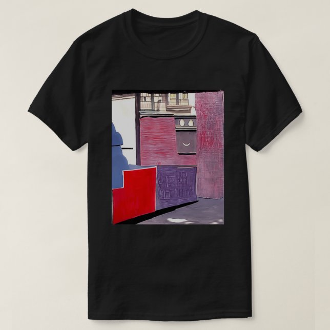 T-shirt Ad Reinhardt AI Red Purple City Day Art Abstrait G (Design devant)