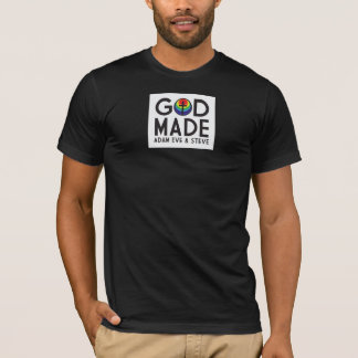 T-shirt Adam Ève et pièce en t noire de Steve