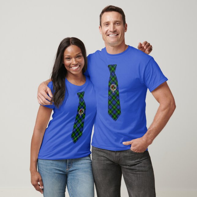 T-shirt Adam Scottish Badge & Tartan Necktie (Unisexe)