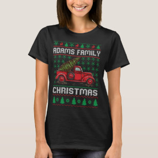 T-shirt Adams Famille Vilain Chandail de Noël Rouge Camion