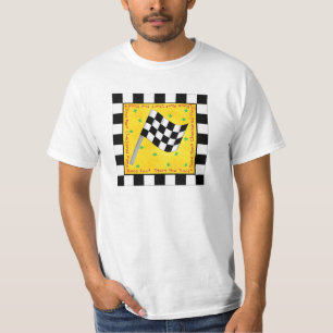 T-shirt Adaptateur de course À damiers drapeau personnalis