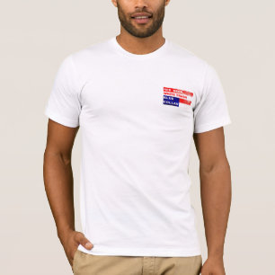 T-shirt adapté de collier bleu de déchets blancs
