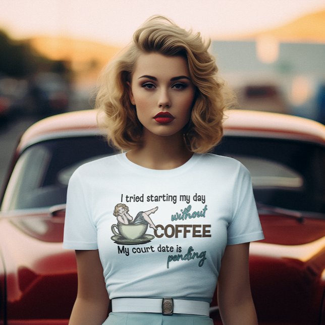 T-shirt Addict de café pour fille en attente (Créateur téléchargé)