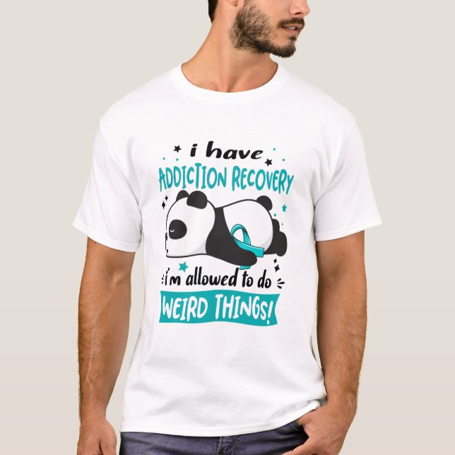 T-shirt Addiction Recovery Awareness Month Ribbon (Devant)