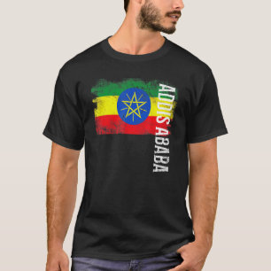 T-shirt Addis-Abeba Éthiopie Drapeau Pour Hommes Ethiopien