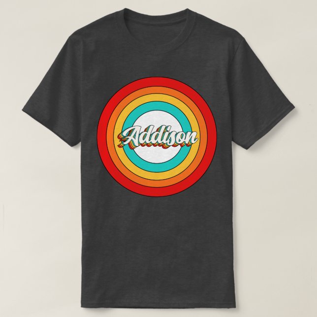 T-shirt Addison Nom Chemise Vintage Addison Cercle (Design devant)
