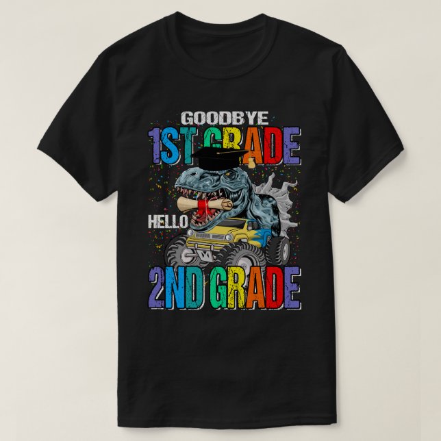 T-shirt Adieu 1ère année Bonjour 2e année Monster Truck Di (Design devant)