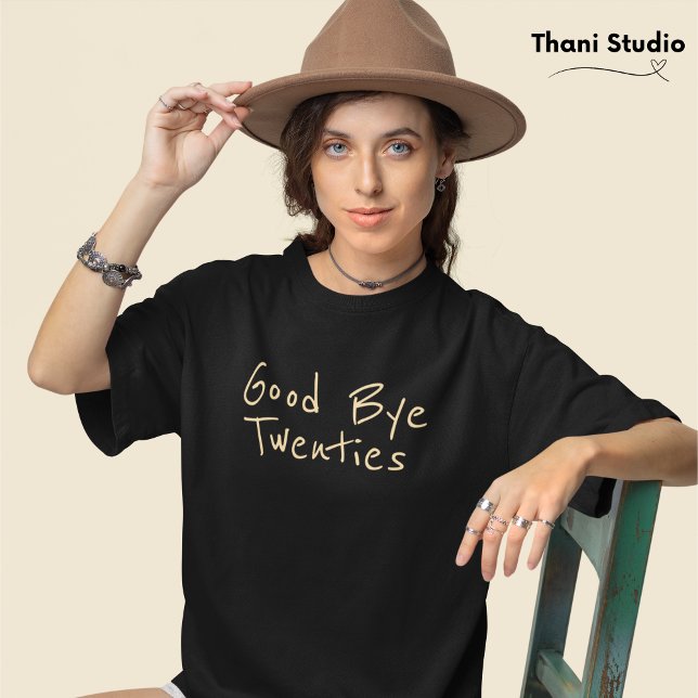 T-shirt Adieu 20s Minimaliste Féminin Typographie Moderne (Créateur téléchargé)