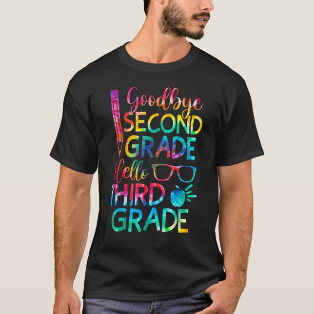 T-shirt Adieu 2e année Bonjour Troisième 3e année (Devant)