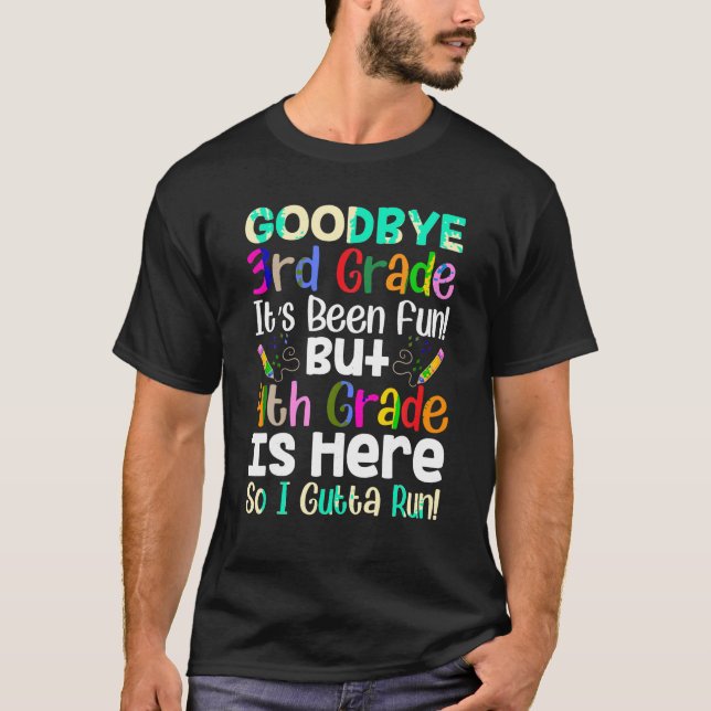 T-shirt Adieu 3e année Bonjour 4e année Retour à l'école O (Devant)