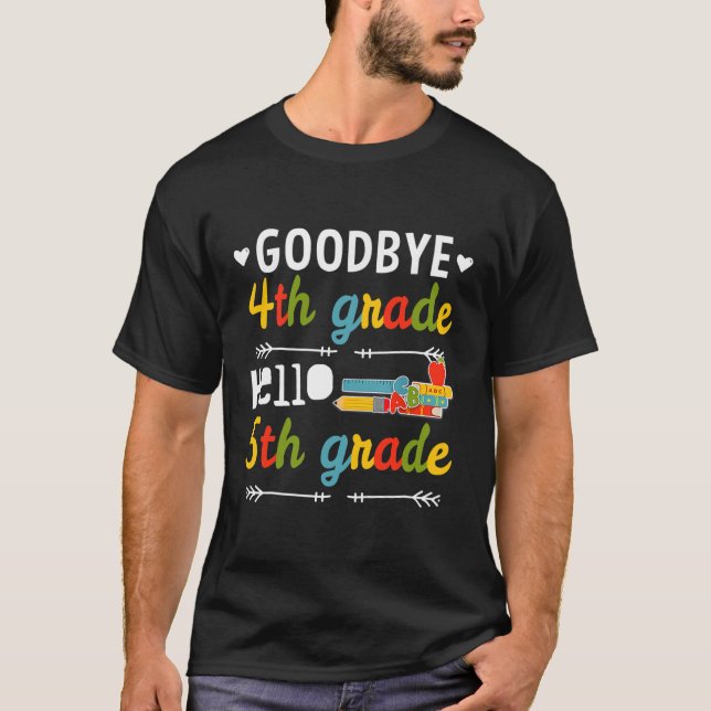 T-shirt Adieu 4e année Bonjour 5e année Graduation (Devant)