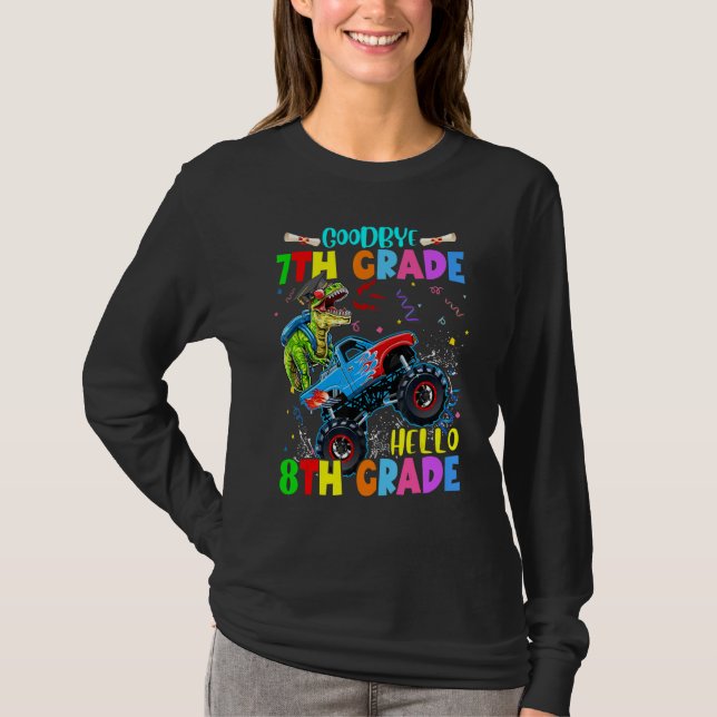 T-shirt Adieu 7e année Dinosaures Bonjour 8e année Monste (Devant)