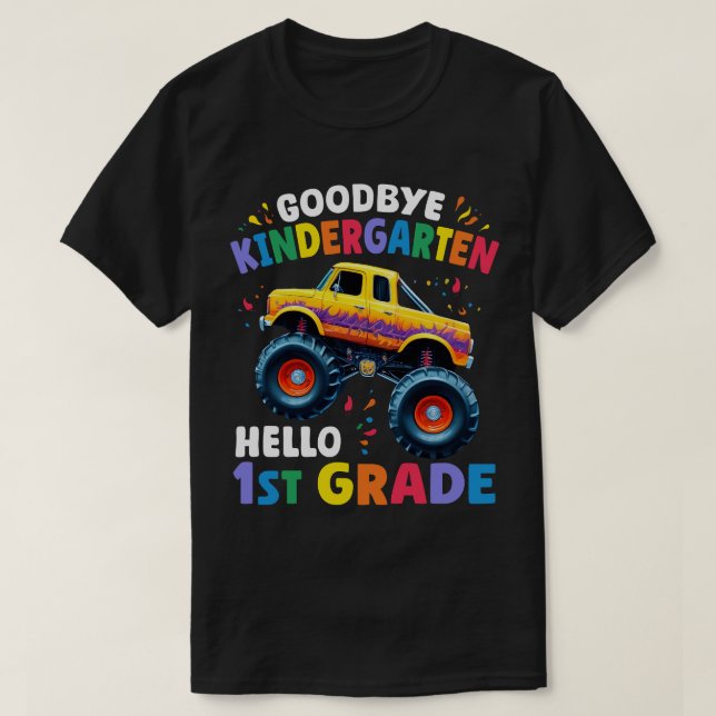 T-shirt Adieu jardin d'enfants Monster Truck Graduation (Design devant)