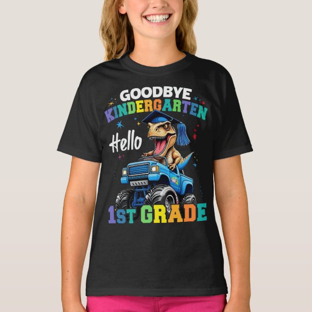 T-shirt Adieu jardin d'enfants Monster Truck Trex Graduati (Devant)