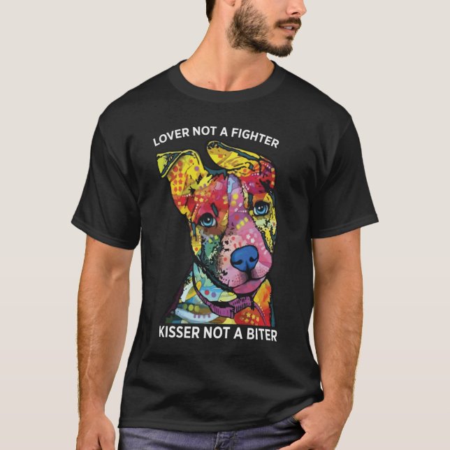 T-shirt Adieu pas un baiser de combat pas un Pitbull chien (Devant)