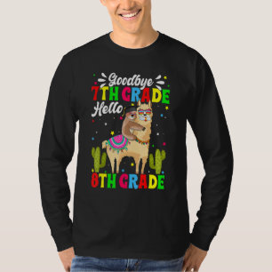 T-shirt Adieu Septième Année Bonjour 8e Année Llama Sloth