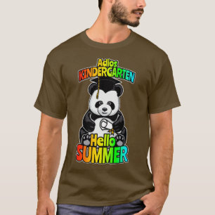 T-shirt Adios Kindergarten Hello Summer Funny Happy Panda