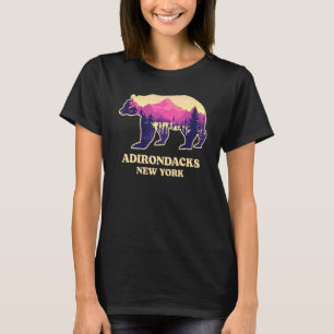 T-shirt Adirondacks New York Ny Montagnes Vintages Randonn