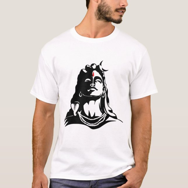 T-shirt Adiyogi Mahadev OM Namah Shivaya indou (Devant)