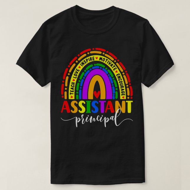 T-shirt Adjoint de l'école Fiers Principal Cadeaux Arc-en- (Design devant)