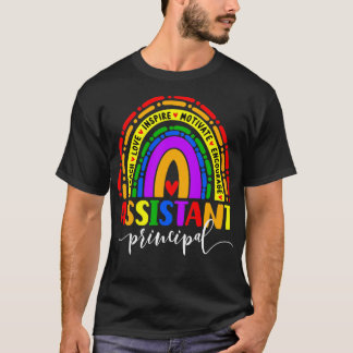 T-shirt Adjoint de l'école Fiers Principal Cadeaux Arc-en-