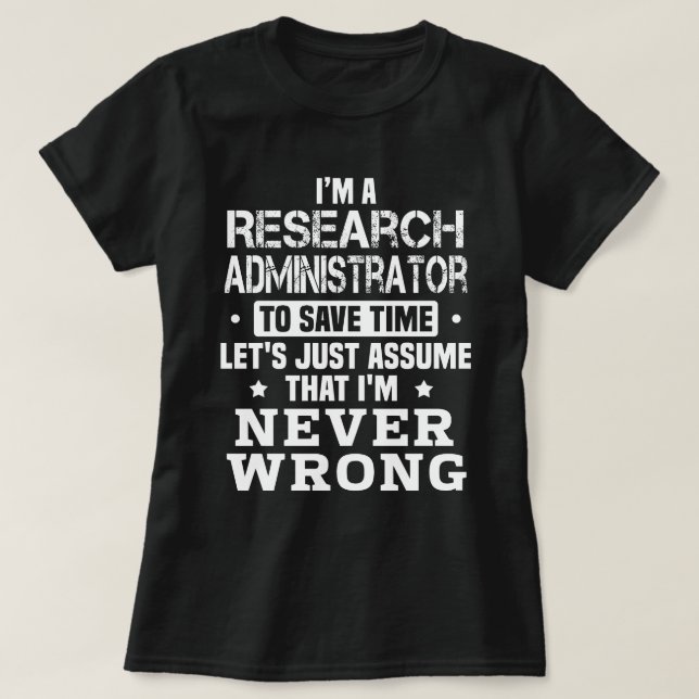T-shirt Administrateur de recherche (Design devant)