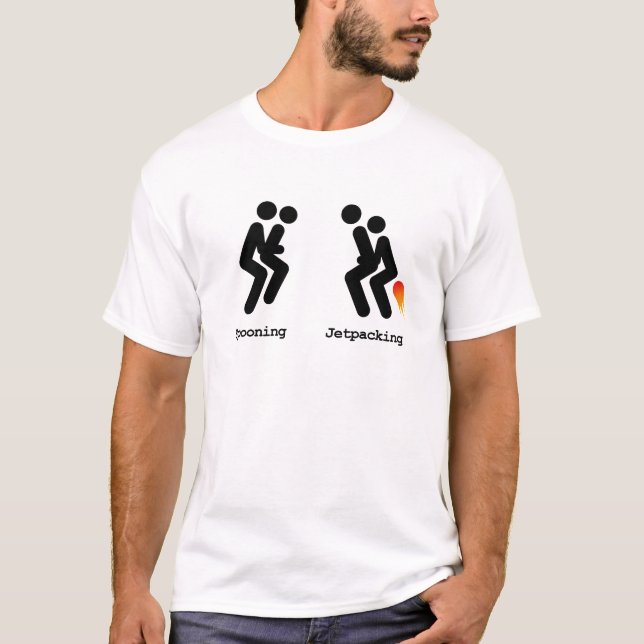 T-shirt Administrer et Jetpacking à la cuillère (Devant)