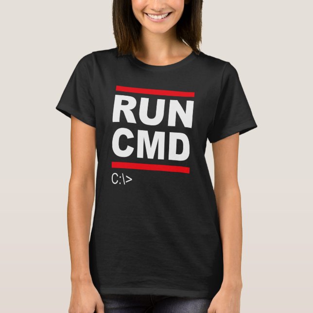 T-shirt Admins Programmers Run CMD (Devant)