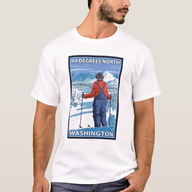 T-shirt Admirer de skieur - 49 degrés de nord, Washington (Devant)
