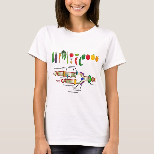 T-shirt ADN de végétarien (humour végétarien d'attitude) (Devant)