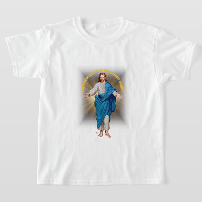 T-shirt Ado Jésus Laisser votre lumière briller garçon fil (Poser)