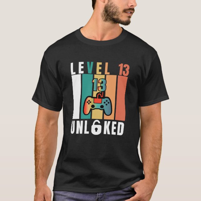 T-shirt Adolescent officiel Niveau 13 Déverrouillé Anniver (Devant)