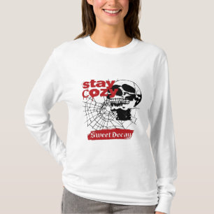 T-shirt ADOM "Restez Cosy" Crâne Femme Manches Longues