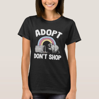 T-shirt Adopt Don't Shop Rainbow Raccoon 1