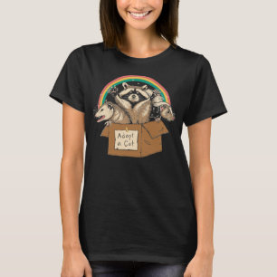 T-shirt Adopter Cats interdits Racoon Skunk Opossum Arc-en