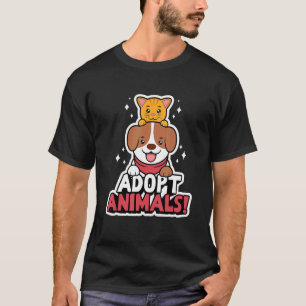 T-shirt Adopter des Animaux de Refuge Chats et Chiens Abri