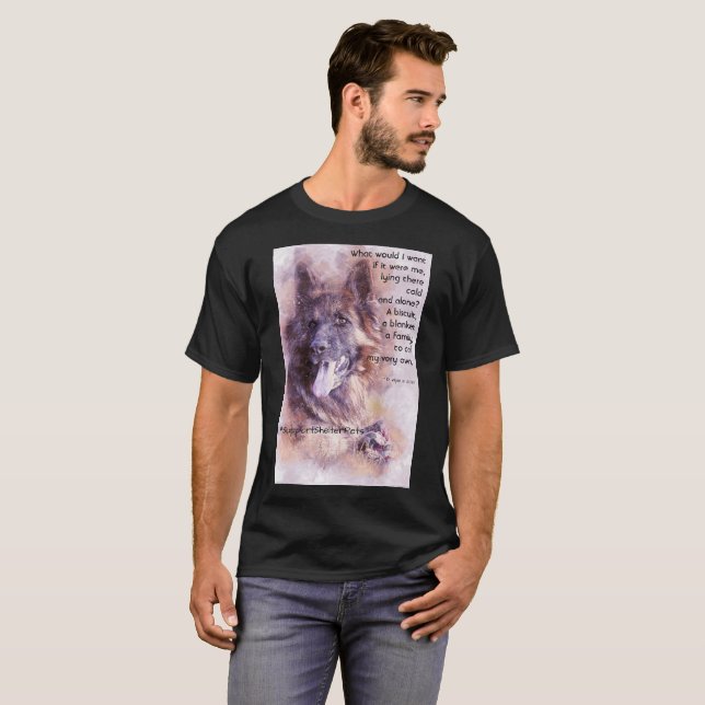 T-shirt Adopter Un Abri - Berger Allemand (Devant entier)