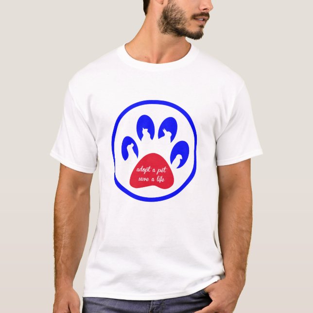 T-shirt adopter un animal de compagnie - sauver une vie (Devant)