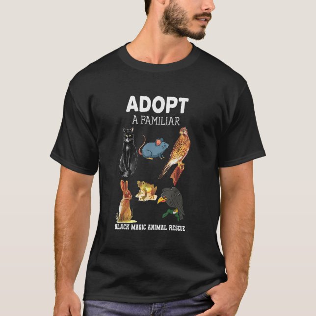 T-shirt Adopter un animal magique noir familier animaux de (Devant)
