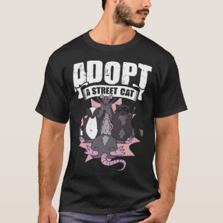 T-shirt Adopter un chat de rue Chat de rue Déchets Animal 