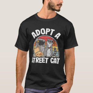 T-shirt Adopter un chat de rue raton laveur ordures détrit