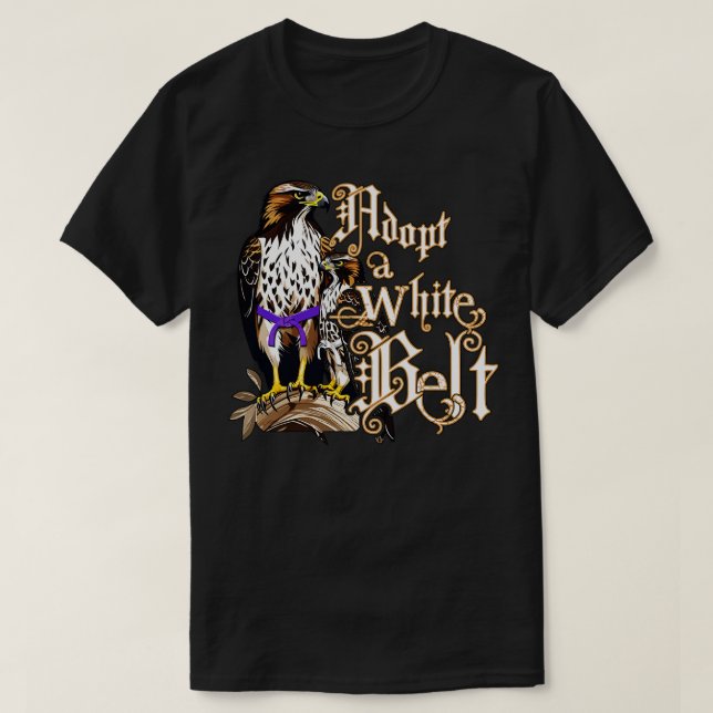 T-shirt Adopter une ceinture blanche (Design devant)