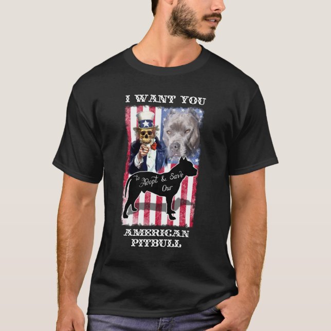 T-shirt Adoptez et sauvez le Pitbull américain Terrier (Devant)