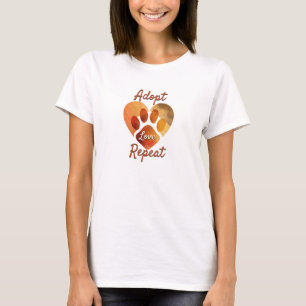 T-shirt Adoptez l'amour, répétez la Terre chaleureuse Art 