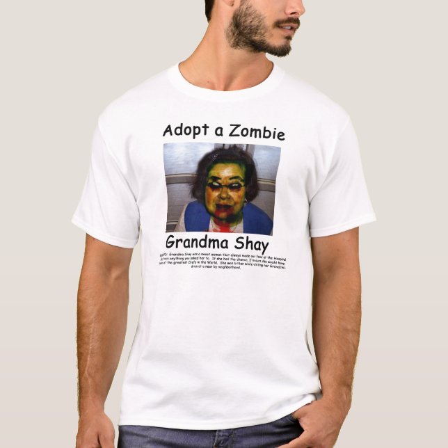 T-shirt Adoptez le zombi de Shay de grand-maman (Devant)